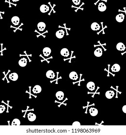 Repeated skull pattern design for Halloween celebration. All Hallows' Day or Day of the Dead wrapping paper. Festival death decor