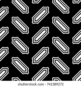 Repeated slanted shapes background. Seamless surface pattern design with polygons ornament. Tilted blocks wallpaper. Jagged figures motif. Digital paper, print. Herringbone image. Checkered vector.