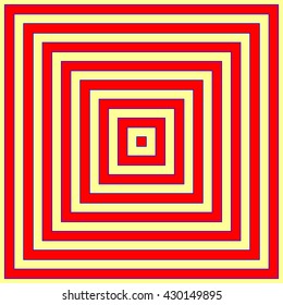 Repeated squares abstract. The alternating red gold frame pattern. Geometric figures texture background. Vector illustration 