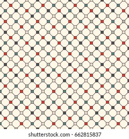 Repeated squares abstract background. Minimalist seamless surface pattern with geometric ornament. Simple modern print. Checkered wallpaper. Vector art