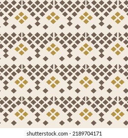 Escuadrones repetidos, motivos de diamantes. Un adorno sencillo. Fondo marrón abstracto moderno.Patrón de vector ornamental geométrico sin costura.Patrón geométrico contemporáneo. 