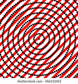Repeated stylized color circles and  lines ornament. Abstract background. Creative wallpaper. Vector illustration