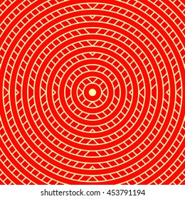 Repeated stylized red circles. Abstract background. Creative wallpaper. Vector illustration