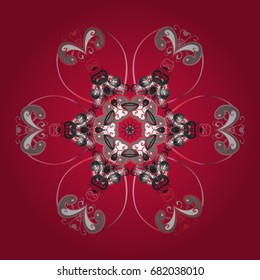 Repeated texture for surface, wrapping paper, Snowflake on colored background. Winter snowflakes, vector background.