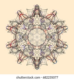 Repeated texture for surface, wrapping paper, Snowflake on colorful background. Winter snowflakes, vector background.
