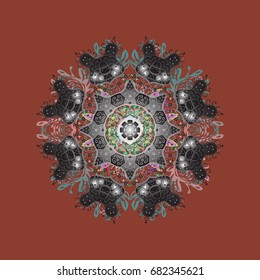 Repeated texture for surface, wrapping paper, Snowflake on colorful background. Winter snowflakes, vector background.