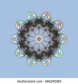 Repeated texture for surface, wrapping paper, Snowflake on colorful background. Winter snowflakes, vector background.