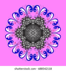 Repeated texture for surface, wrapping paper, Snowflake on colorful background. Winter snowflakes, vector background.