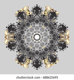 Repeated texture for surface, wrapping paper, Snowflake on gray background. Winter snowflakes, vector background.