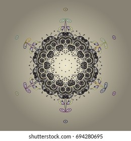 Repeated texture for surface, wrapping paper, Snowflake on colorful background. Winter snowflakes, vector background.