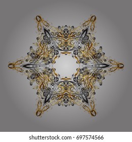 Repeated texture for surface, wrapping paper, Snowflake on gray background. Winter snowflakes, vector background.