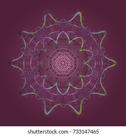 Repeated texture for surface, wrapping paper, Snowflake on purple, gray and blue colors. Winter snowflakes, vector background.