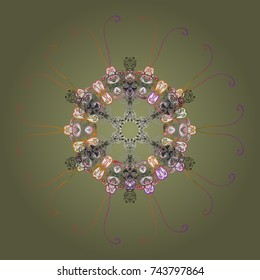Repeated texture for surface, wrapping paper, Snowflake on neutral, gray and white colors. Winter snowflakes, vector background.