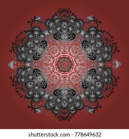 Repeated texture for surface, wrapping paper, Snowflake on pink, gray and brown colors. vector background.