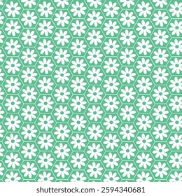 Repeated vector white flowers pattern
