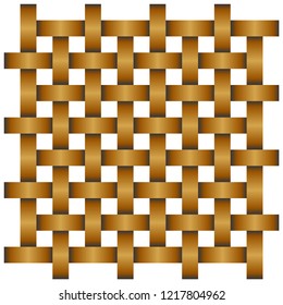 Repeated weave rattan pattern, 3D effect wood wicker vector design.