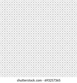 Repeated white mini triangles on black background. Triangular blocks wallpaper. Seamless surface pattern design with tiles. Mosaic motif. Digital paper with polygons for print. Crossing lines. Vector.
