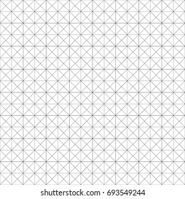 Repeated white mini triangles on black background. Triangular blocks wallpaper. Seamless surface pattern design with tiles. Mosaic motif. Digital paper with polygons for print. Crossing lines. Vector.