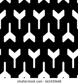 Repeated white puzzle on black background. Seamless surface pattern design with mosaic ornament. Logic games motif. Pavement wallpaper. Digital paper, page fills, web designing, textile print. Vector.