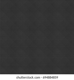 Repeated white slanted mini marks on black background. Seamless surface pattern design with polygons ornament. Quadrangular blocks wallpaper. Jagged checks motif. Digital paper, print. Dashed vector.