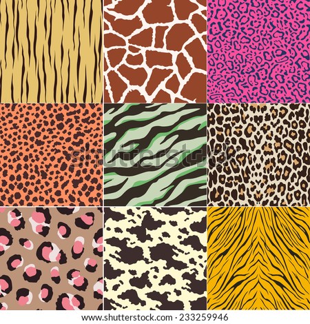 Repeated Wild Animal Print Pattern Stock Vector (Royalty Free