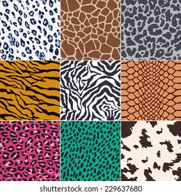 repeated wild animal skins fabric print background