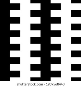 Repeated zipper lines background. Seamless striped surface pattern design ornament. Stripes with teeth wallpaper. Ethnic embroidery motif. Digital paper, web design, textile print. Vector art
