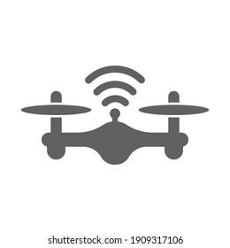 Repeater, antenna, signal, wifi drone icon. Gray color vector.