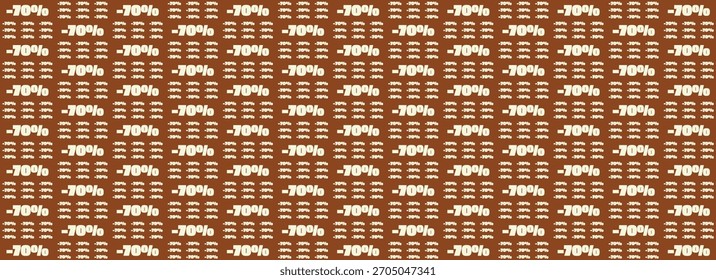 Repeating -70% Discount Sale Pattern Background for Promotions and Special Offers