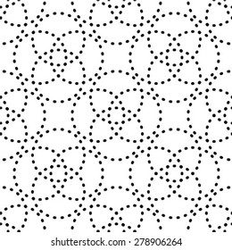 Repeating abstract background with dots, vector seamless pattern.