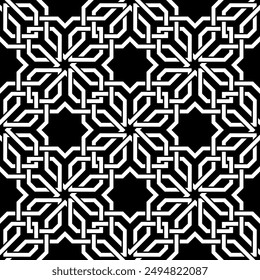 Repeating Arabian pattern of Star shaped mosaic. Geometric Arabic Seamless pattern of printable vector.