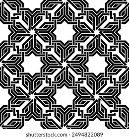 Repeating Arabian pattern of Star shaped mosaic. Geometric Arabic Seamless pattern of printable vector.