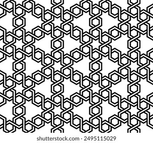 Repeating Arabian pattern of Star shaped mosaic. Geometric Arabesque Seamless pattern of printable vector.