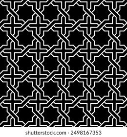 Repeating artistic pattern of Interlocking lines. Geometric Seamless patterns of printable vector.