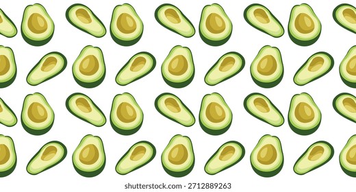 Diseño de Vector sin fisuras de frutas de aguacate repetitivo