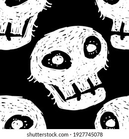 Repeating background. Tile pattern. Ornament. Seamless texture with skull