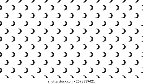 Repeating black crescent moons pattern