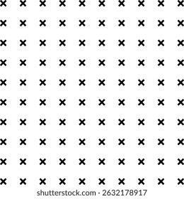 Repetição da grade cruzada preta em um plano de fundo branco. Ideal para desenhos abstratos e padrões simples.
