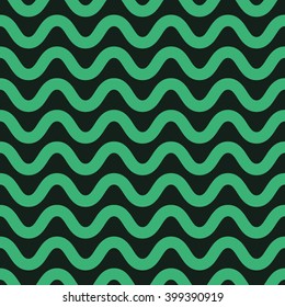 Repeating black and green wave pattern