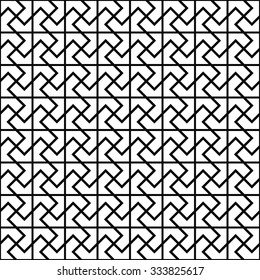 Repeating black and white floor pattern