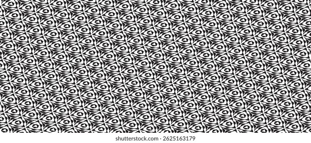 Padrão geométrico preto e branco repetitivo. Fundo de textura inclinável.
