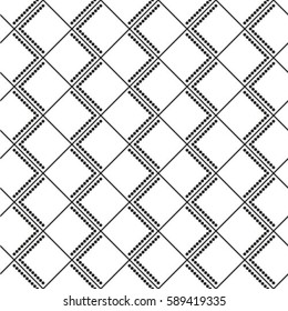 Repeating black and white vector square pattern design background. 