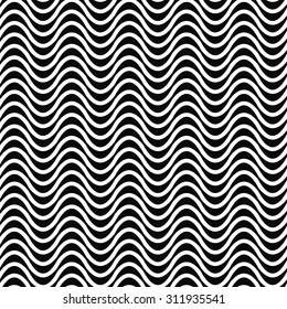 Repeating black and white wave pattern