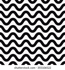 Repeating black and white wave pattern