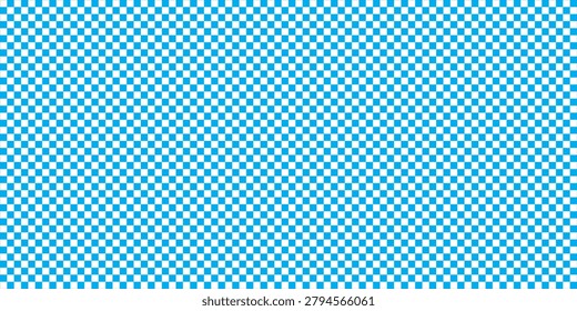 Repeating blue and white checkerboard pattern creating a retro, geometric background texture. Clean, seamless grid ideal for graphic design, web backgrounds, textile prints, packaging, and visual branding projects.
