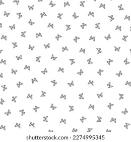 Repeating Butterfly Pattern in Grey Color. Vector Illustration