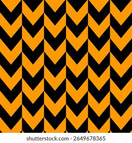 Repeating chevron pattern in black and orange.