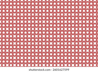 Repeating circle geometric pattern with elegant red lines on a old white background. vintage minimalist design, suitable for various creative projects.