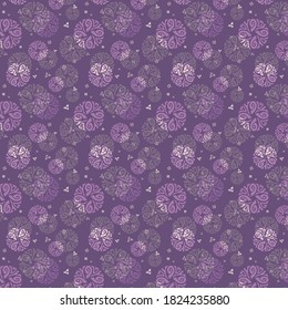 Repeating Circle Tribal Pattern Purple Background / Global Colors saved in Swatch Panel