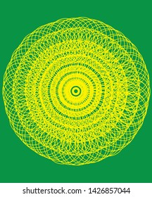 repeating circles form a mandala and flower shape